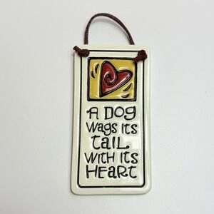 Spooner Creek Dog Ceramic Wall Plaque Etched Clay Michael Macone Artist Signed